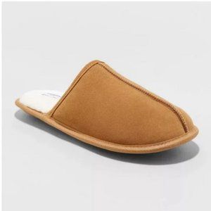 Men's Alex Scuff Slide Leather Slippers - Goodfellow & Co Dark Chestnut 13/14